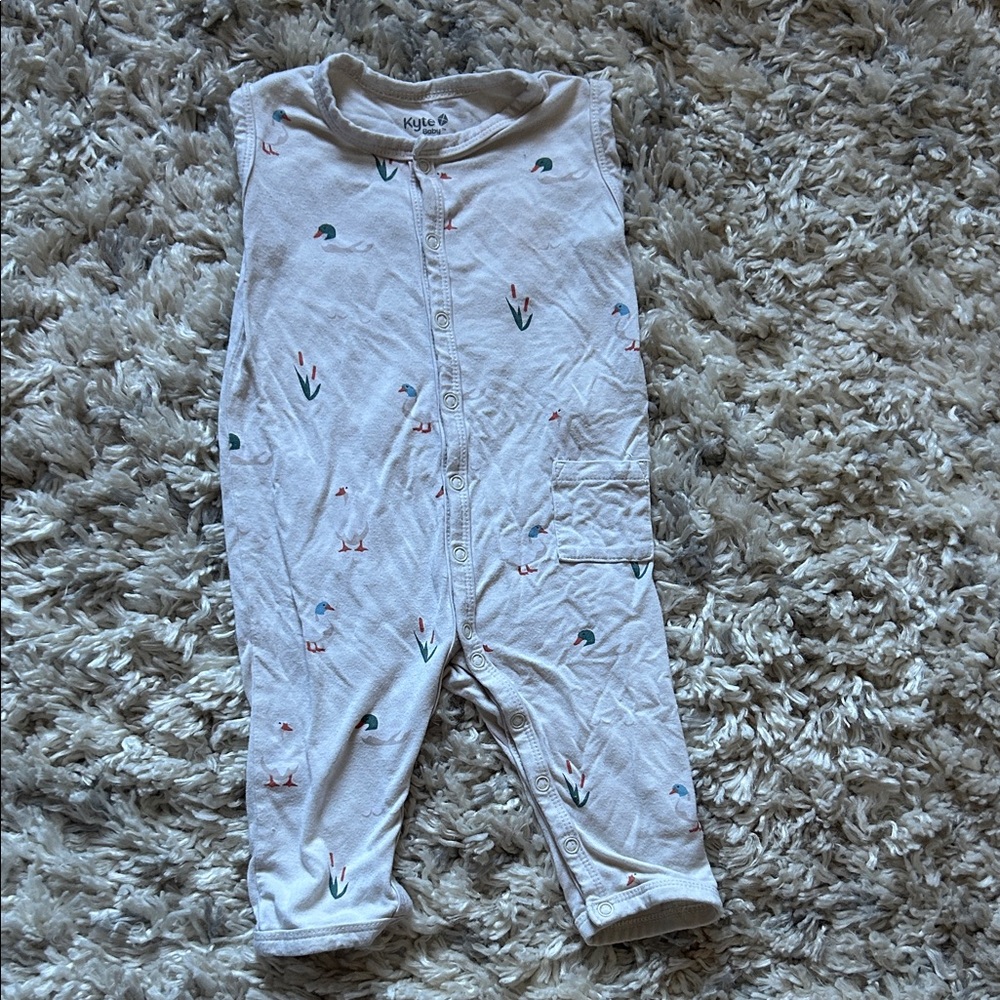 Kyte Baby Sleeveless Romper with Duck Print